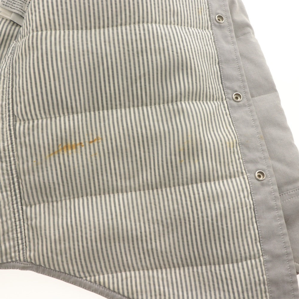 ■ MONCLER GAMME BLEU ダウンジャケット シャツ ブルゾン 長袖 アウター ボーダー柄 イタリア製 メンズ 3 (L相当) ライトグレー