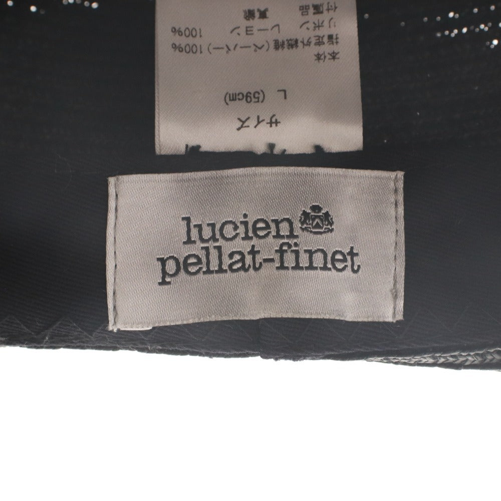 ■ ルシアン ペラフィネ Lucien Pellat-Finet ストローハット 麦わら ペーパー ドクロ スカル レディース L(59cm）ブラック