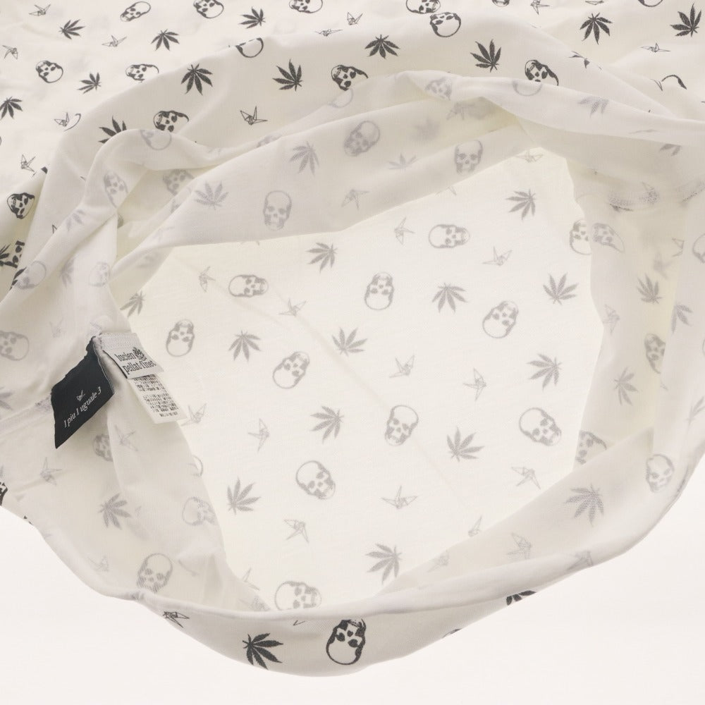 ■ ルシアンペラフィネ lucien pellat-finet Tシャツ 半袖 トップス カットソー スカル ドクロ 総柄 レディース L ホワイト系