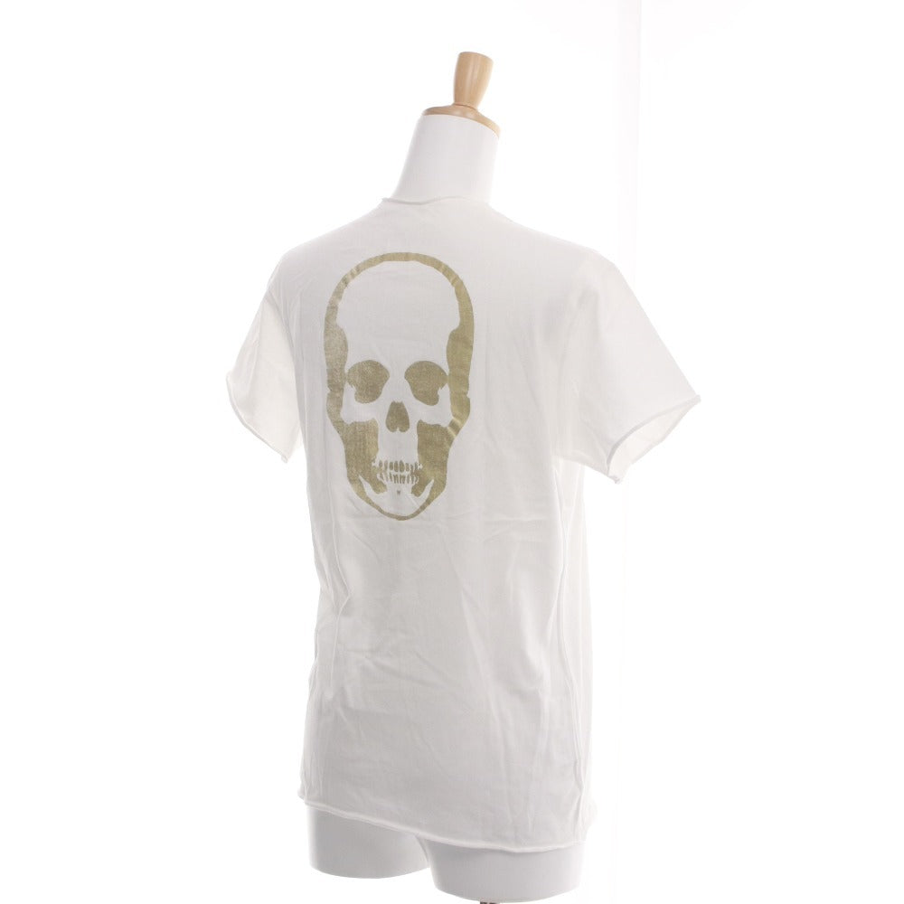 ■ ルシアンペラフィネ lucien pellat-finet Tシャツ 半袖 Vネック トップス カットソー スカル ドクロ レディース XS ホワイト系