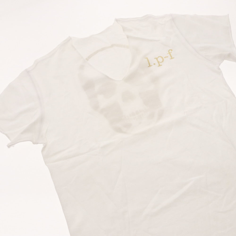 ■ ルシアンペラフィネ lucien pellat-finet Tシャツ 半袖 Vネック トップス カットソー スカル ドクロ レディース XS ホワイト系