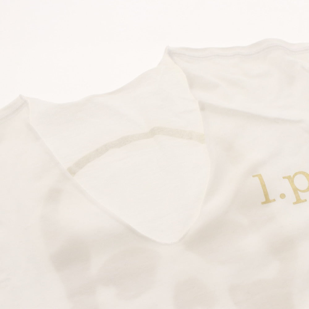 ■ ルシアンペラフィネ lucien pellat-finet Tシャツ 半袖 Vネック トップス カットソー スカル ドクロ レディース XS ホワイト系