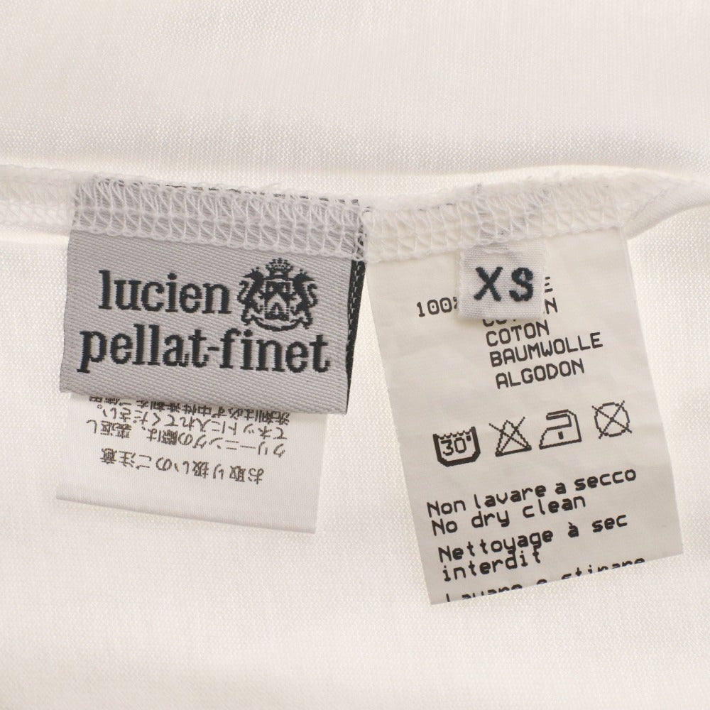 ■ ルシアンペラフィネ lucien pellat-finet Tシャツ 半袖 Vネック トップス カットソー スカル ドクロ レディース XS ホワイト系