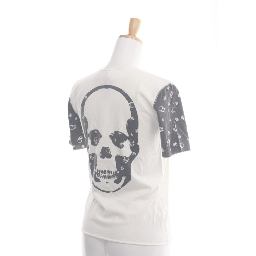 ■ ルシアンペラフィネ lucien pellat-finet Tシャツ 半袖 丸首 トップス カットソー スカル ドクロ レディース S グレー ホワイト系