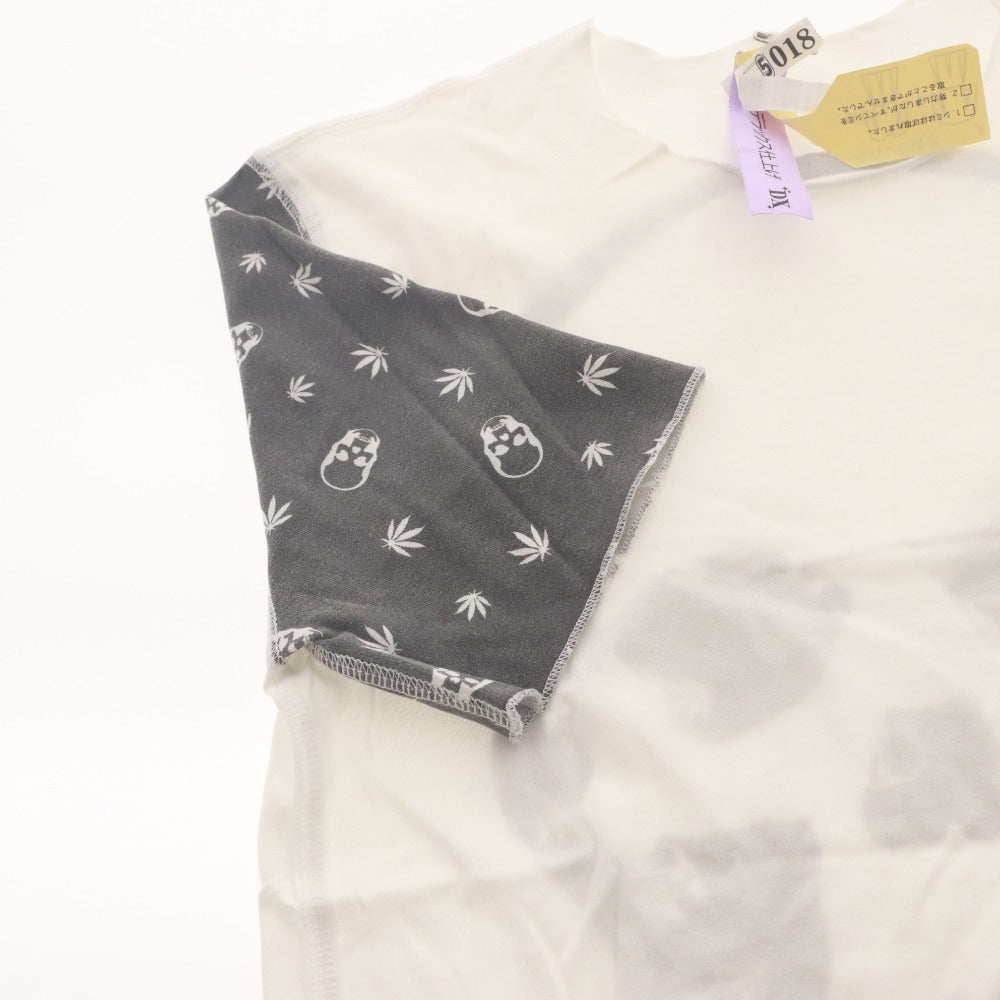 ■ ルシアンペラフィネ lucien pellat-finet Tシャツ 半袖 丸首 トップス カットソー スカル ドクロ レディース S グレー ホワイト系