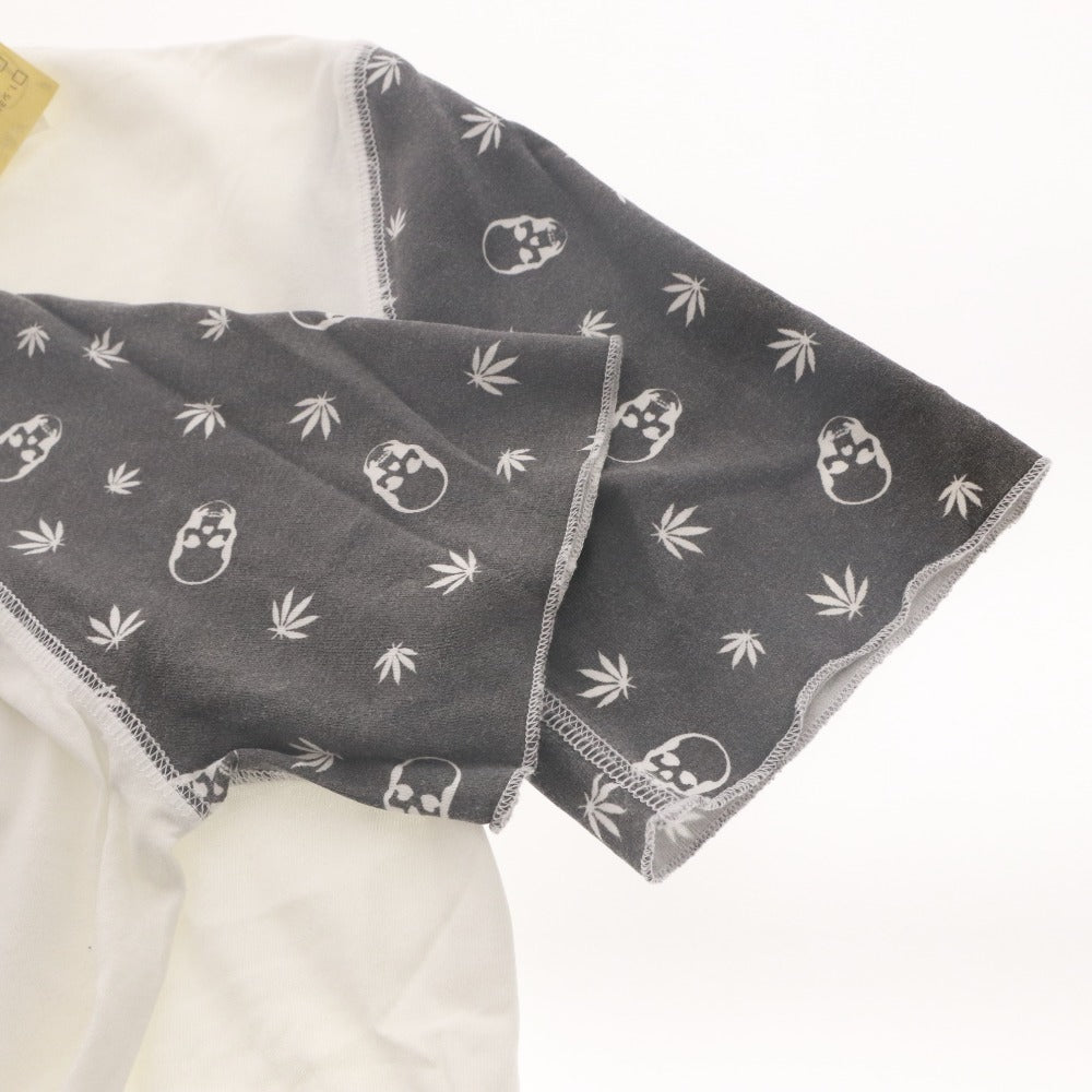■ ルシアンペラフィネ lucien pellat-finet Tシャツ 半袖 丸首 トップス カットソー スカル ドクロ レディース S グレー ホワイト系