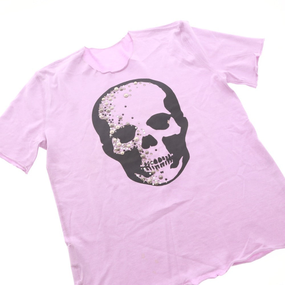 ■ ルシアンペラフィネ lucien pellat-finet Tシャツ 半袖 丸首 トップス カットソー スカル ドクロ スタッズ レディース S パープル