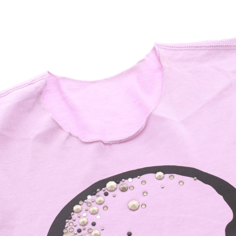 ■ ルシアンペラフィネ lucien pellat-finet Tシャツ 半袖 丸首 トップス カットソー スカル ドクロ スタッズ レディース S パープル