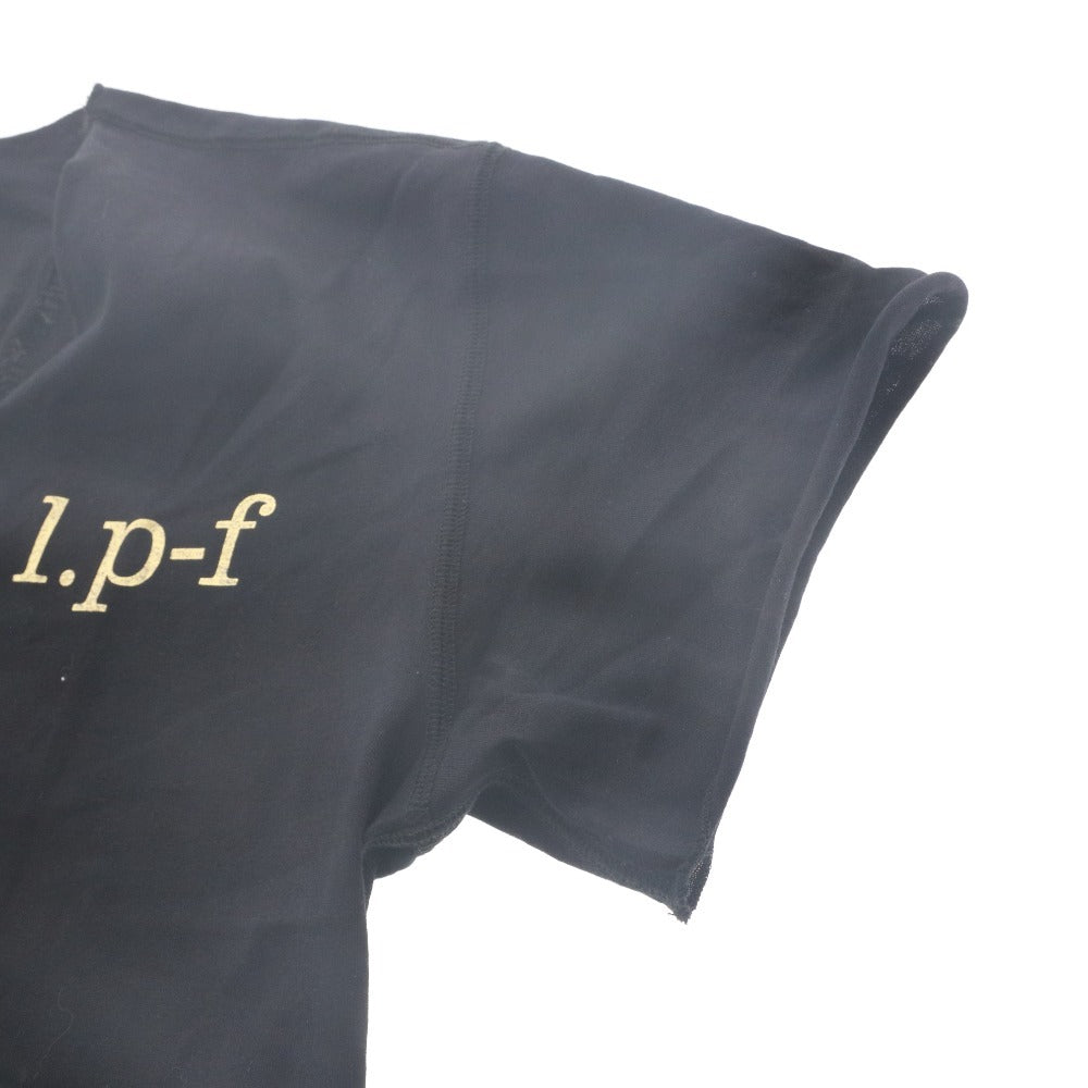 ■ ルシアンペラフィネ Tシャツ 半袖 Vネック トップス カットソー スカル ドクロ バックプリント レディース XS ブラック系