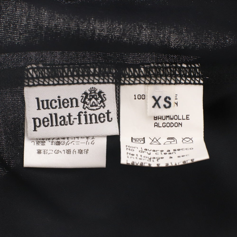 ■ ルシアンペラフィネ Tシャツ 半袖 Vネック トップス カットソー スカル ドクロ バックプリント レディース XS ブラック系