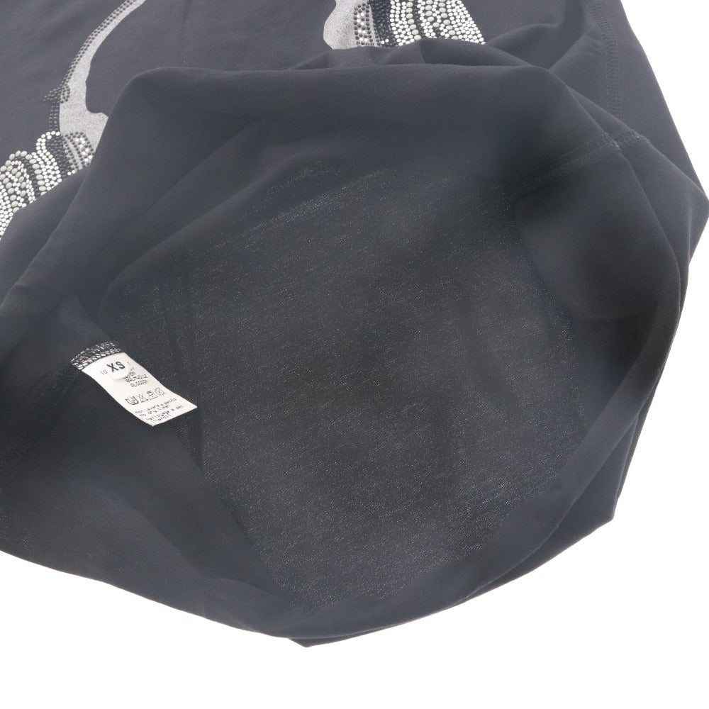 ■ ルシアンペラフィネ lucien pellat-finet Tシャツ 半袖 丸首 トップス カットソー スカル ドクロ ラインストーン レディース XS