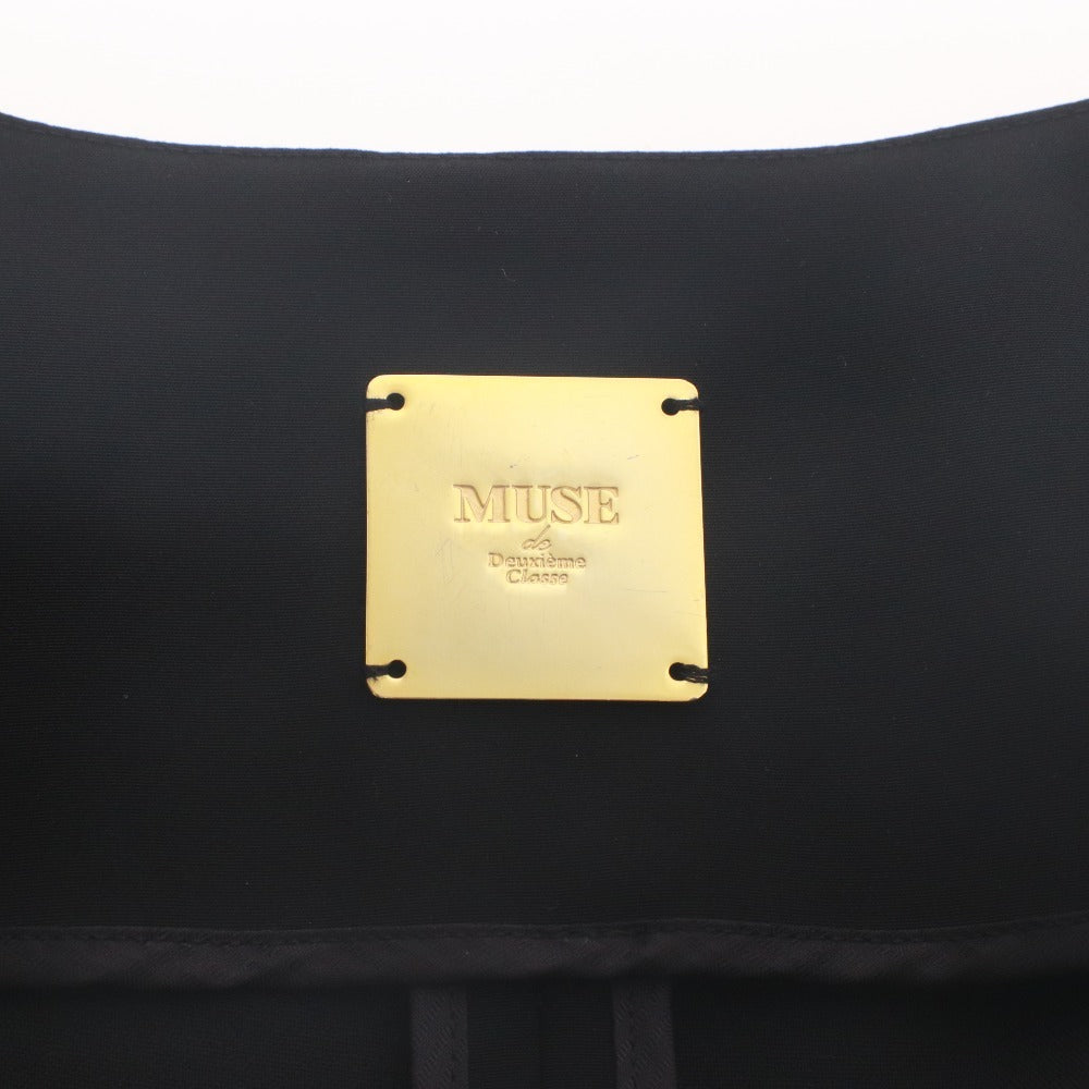 ■ ミューズドゥドゥーズィエムクラス MUSE de DEUXIEME CLASSE ノーカラーコート アウター 日本製 レディース フリーサイズ ブラック
