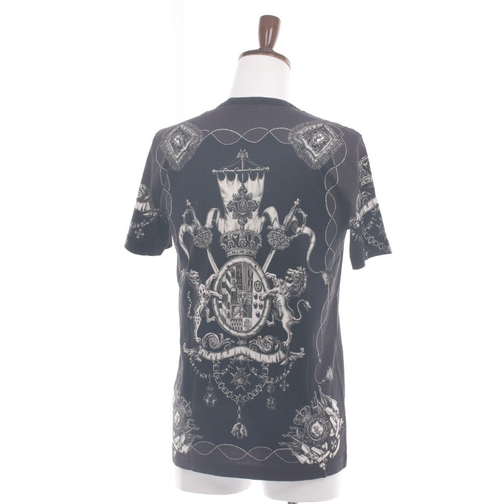 ■ ドルチェアンドガッバーナ DOLCE&GABBANA Tシャツ 半袖 トップス ドルガバ 総柄 モノトーン メンズ 48(M相当） ブラック系