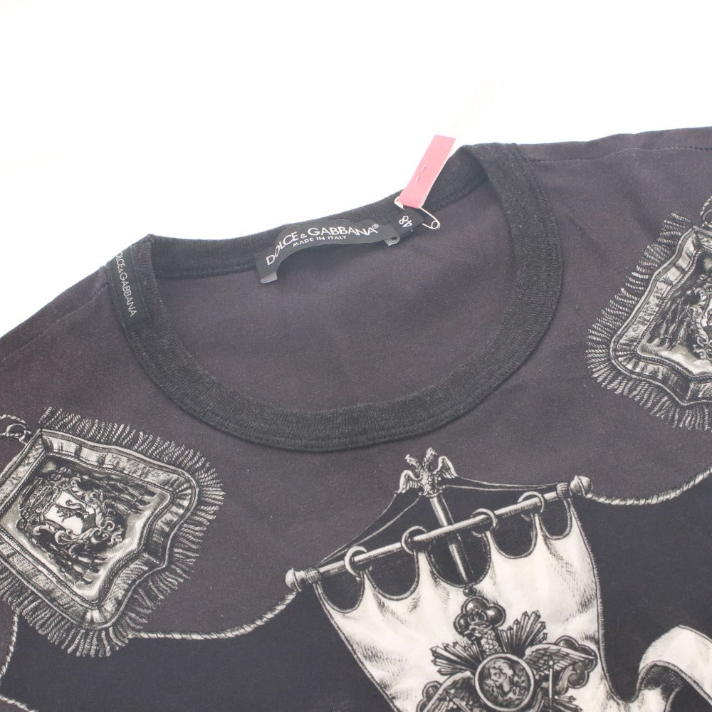 ■ ドルチェアンドガッバーナ DOLCE&GABBANA Tシャツ 半袖 トップス ドルガバ 総柄 モノトーン メンズ 48(M相当） ブラック系