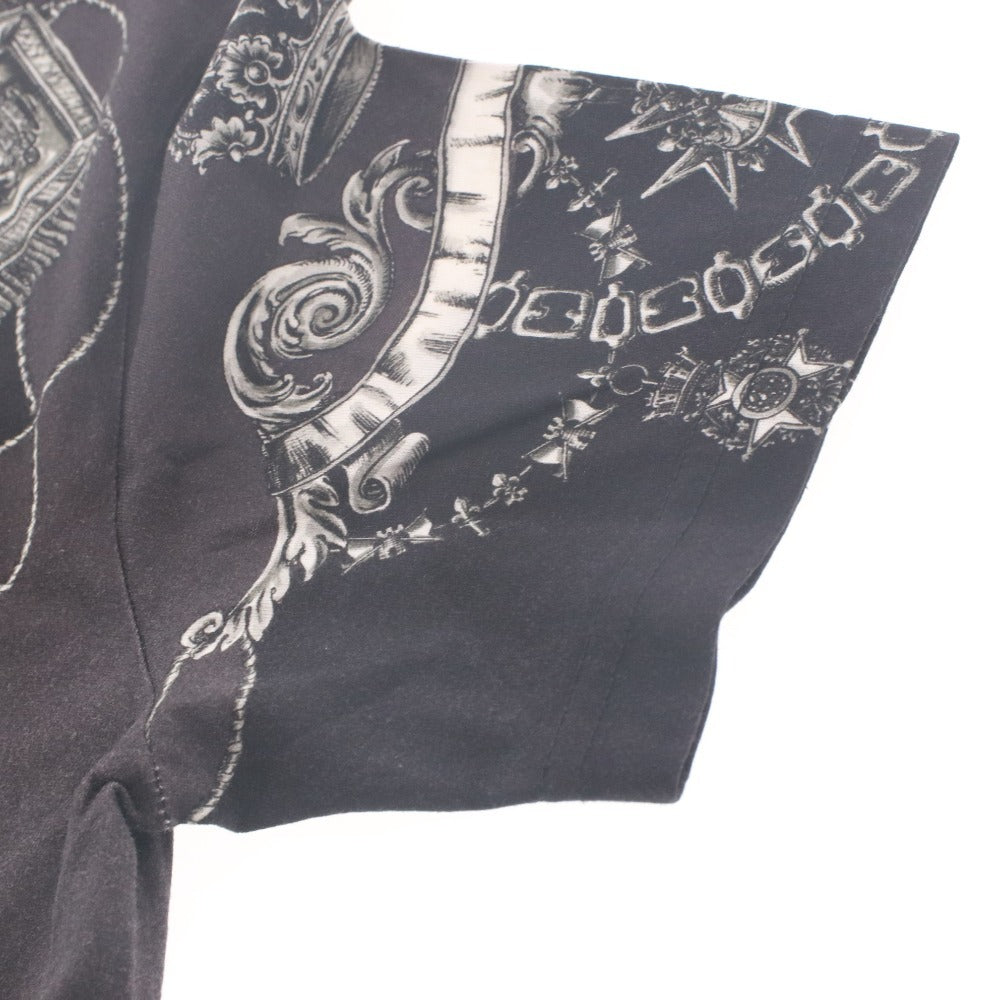 ■ ドルチェアンドガッバーナ DOLCE&GABBANA Tシャツ 半袖 トップス ドルガバ 総柄 モノトーン メンズ 48(M相当） ブラック系