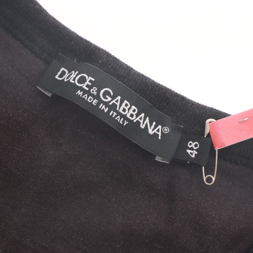 ■ ドルチェアンドガッバーナ DOLCE&GABBANA Tシャツ 半袖 トップス ドルガバ 総柄 モノトーン メンズ 48(M相当） ブラック系