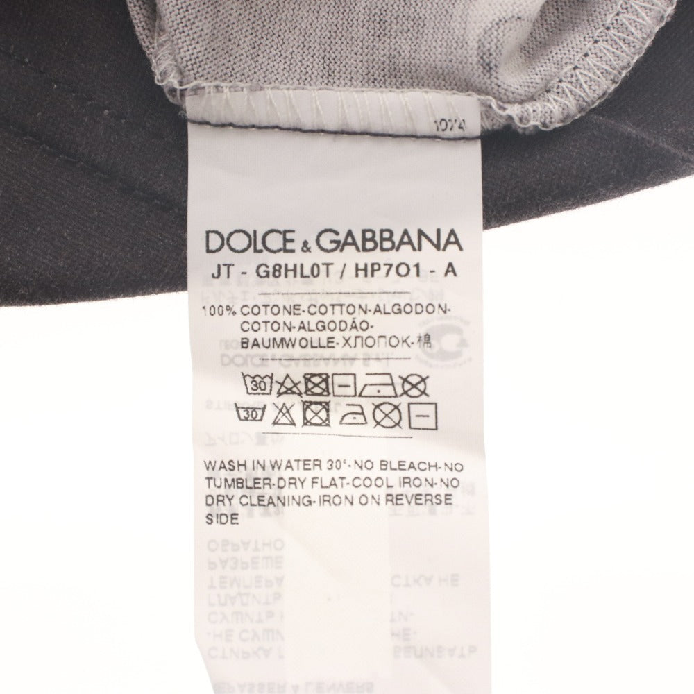 ■ ドルチェアンドガッバーナ DOLCE&GABBANA Tシャツ 半袖 トップス ドルガバ 総柄 モノトーン メンズ 48(M相当） ブラック系