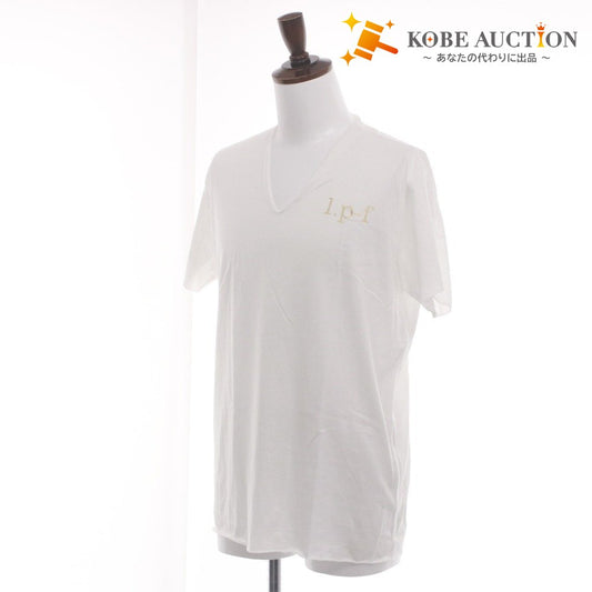 ■ ルシアンペラフィネ lucien pellat-finet Tシャツ 半袖 Vネック トップス カットソー スカル ドクロ プリント メンズ L ホワイト