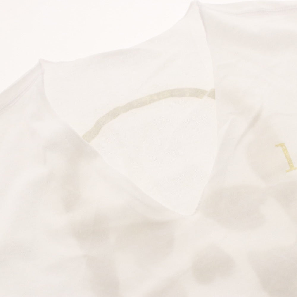 ■ ルシアンペラフィネ lucien pellat-finet Tシャツ 半袖 Vネック トップス カットソー スカル ドクロ プリント メンズ L ホワイト