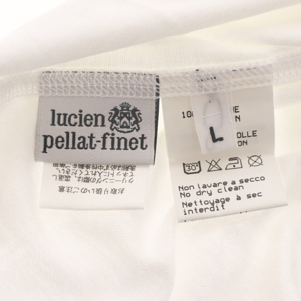 ■ ルシアンペラフィネ lucien pellat-finet Tシャツ 半袖 Vネック トップス カットソー スカル ドクロ プリント メンズ L ホワイト