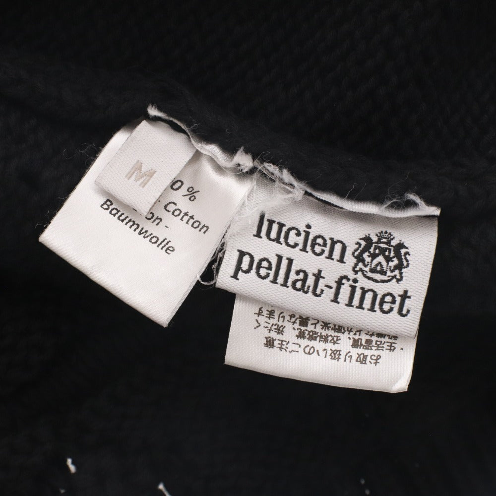 ■ ルシアンペラフィネ Lucien Pellat-Finet ニットパーカー ジップアップ 長袖 スカル ドクロ メンズ M ブラック