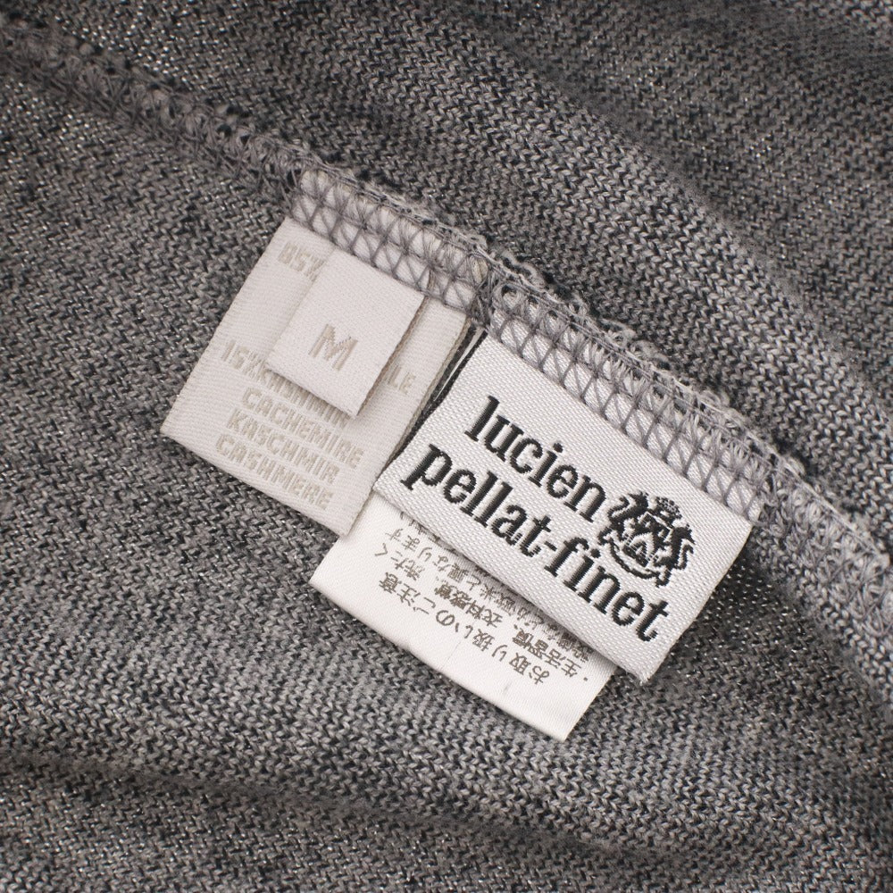 ■ ルシアンペラフィネ Lucien Pellat-Finet ニットパーカー ジップアップ 長袖 カシミア混 スカル ドクロ メンズ M グレー