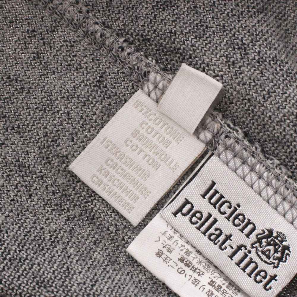 ■ ルシアンペラフィネ Lucien Pellat-Finet ニットパーカー ジップアップ 長袖 カシミア混 スカル ドクロ メンズ M グレー