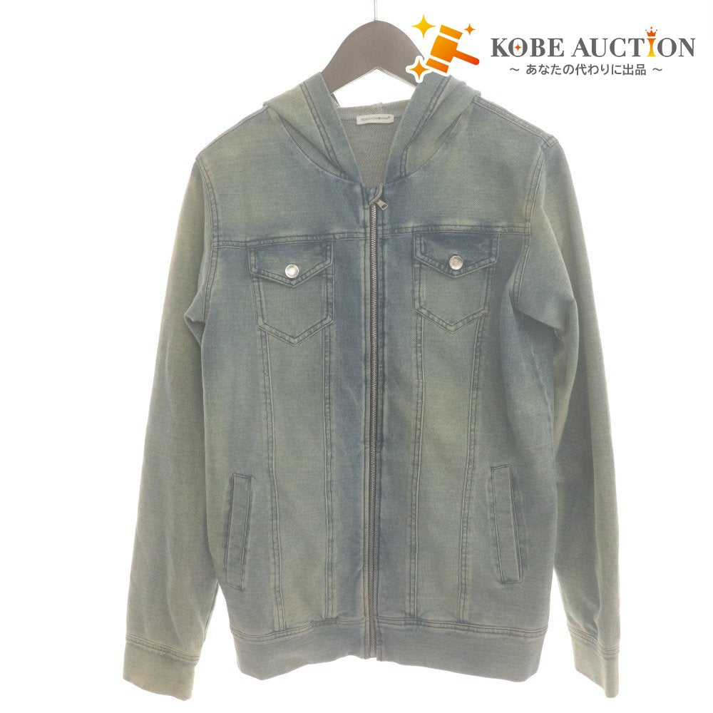 ■ DOLCE＆GABBANA ドルチェアンドガッバーナ パーカー 長袖 トップス デニム ジップアップ フーディ キッズ 11/12 144-156cm ブルー