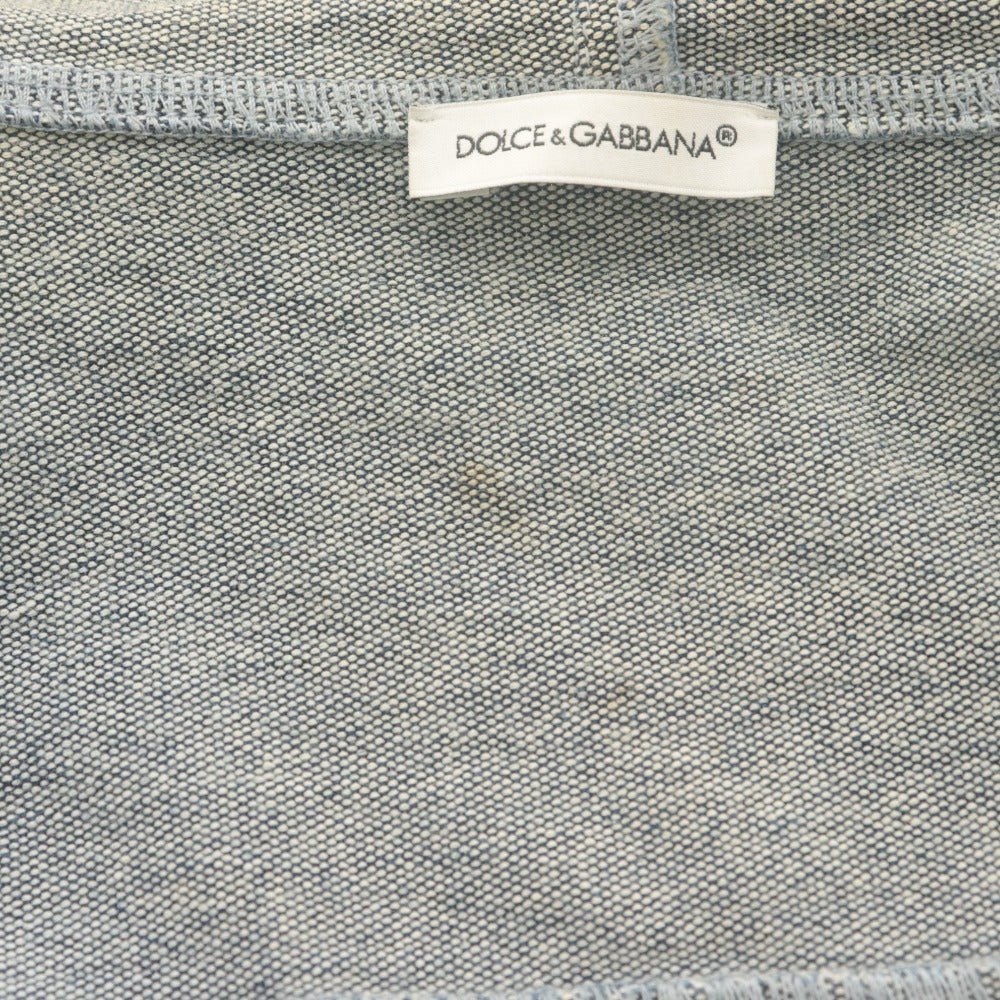 ■ DOLCE＆GABBANA ドルチェアンドガッバーナ パーカー 長袖 トップス デニム ジップアップ フーディ キッズ 11/12 144-156cm ブルー