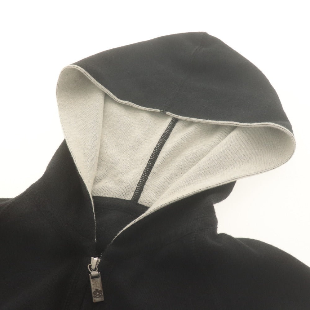 ■ Lucien Pellat-Finet ルシアンペラフィネ パーカー 長袖 トップス ジップアップ フーディ スカル カシミヤ混 レディース XS ブラック