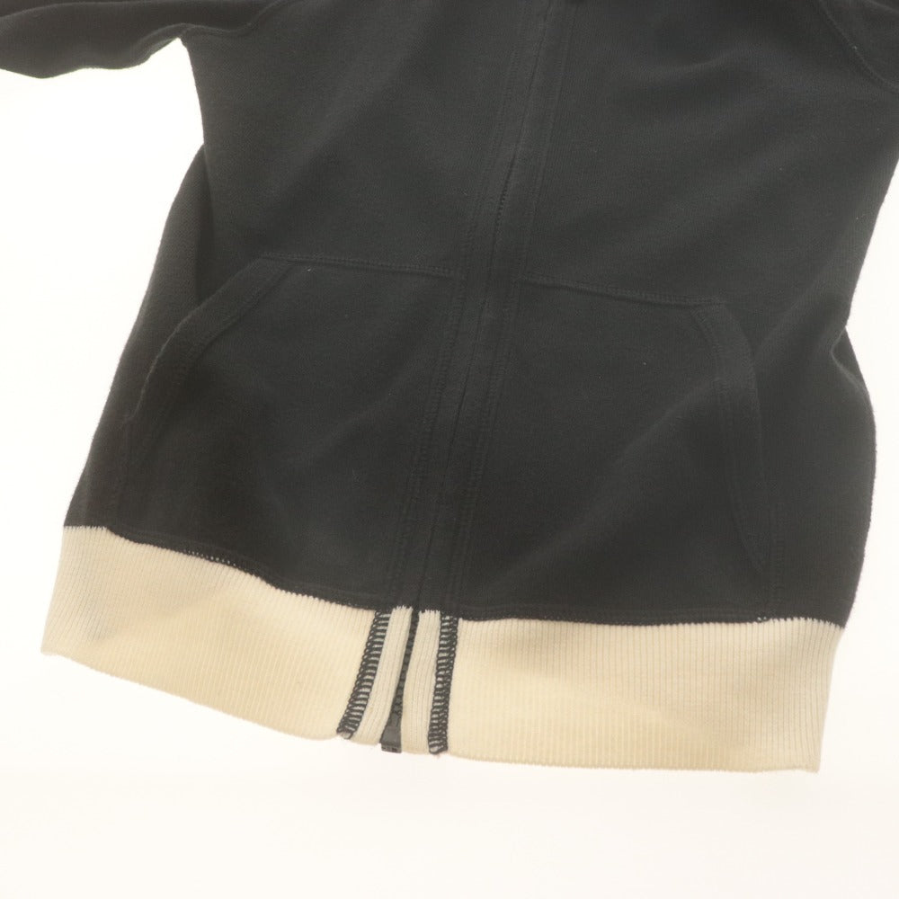 ■ Lucien Pellat-Finet ルシアンペラフィネ パーカー 長袖 トップス ジップアップ フーディ スカル カシミヤ混 レディース XS ブラック