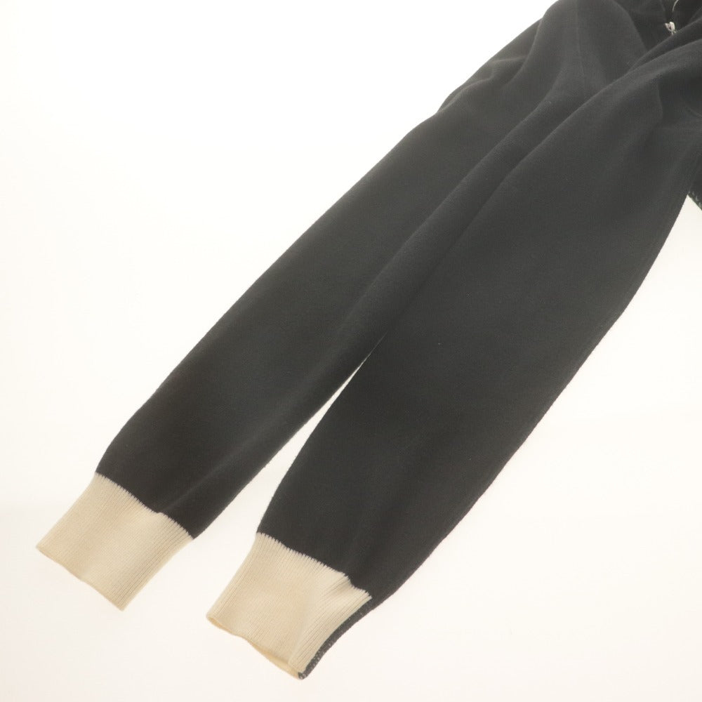 ■ Lucien Pellat-Finet ルシアンペラフィネ パーカー 長袖 トップス ジップアップ フーディ スカル カシミヤ混 レディース XS ブラック
