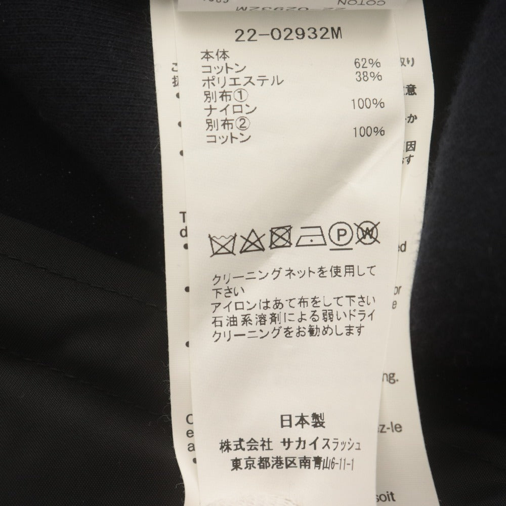 ■ sacai サカイ パーカー ブルゾン 長袖 アウター ダブルジップ フーディ ドッキング レディース 1 ブラック