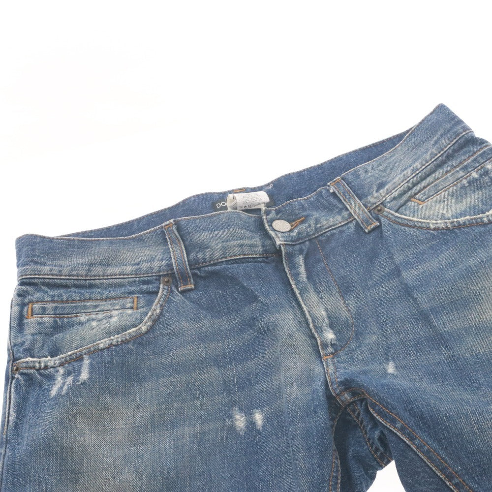 ■ ドルチェアンドガッバーナ DOLCE & GABBANA デニムパンツ ジーンズ ボトムス スリムテーパード ダメージ加工 メンズ48(L相当）ブルー系