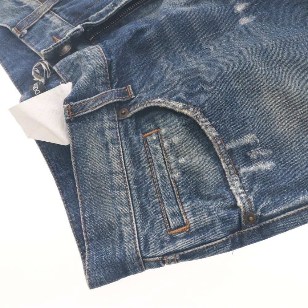 ■ ドルチェアンドガッバーナ DOLCE & GABBANA デニムパンツ ジーンズ ボトムス スリムテーパード ダメージ加工 メンズ48(L相当）ブルー系