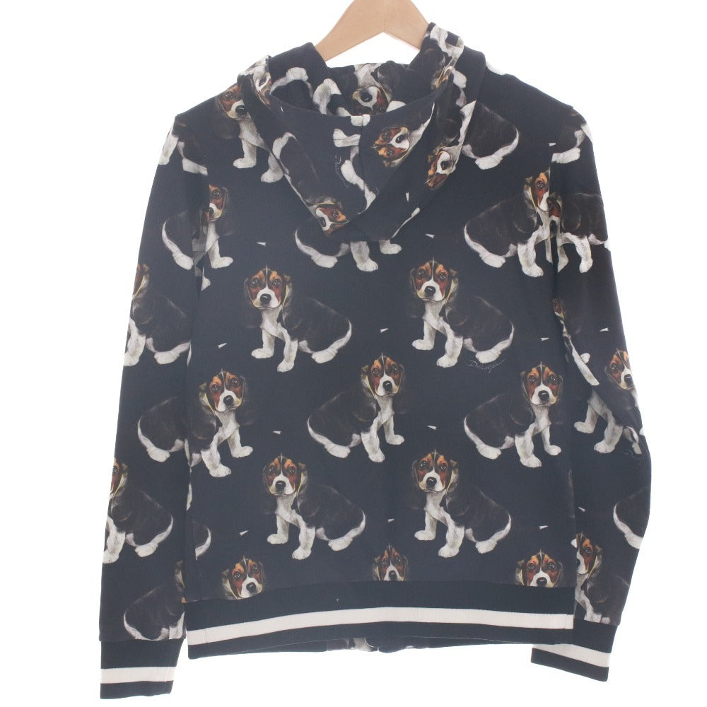 ■ ドルチェアンドガッバーナ DOLCE＆GABBANA パーカー ジップアップ トップス プリント キッズ ジュニア 11/12(144-156cm) ブラック系