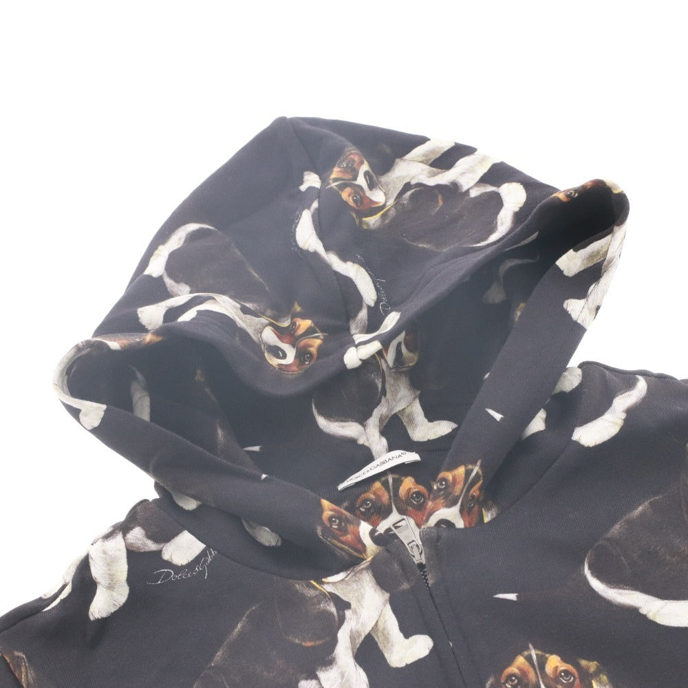 ■ ドルチェアンドガッバーナ DOLCE＆GABBANA パーカー ジップアップ トップス プリント キッズ ジュニア 11/12(144-156cm) ブラック系