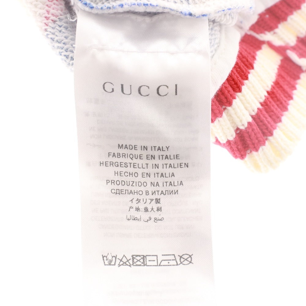 ■ グッチ GUCCI パーカー フーディー 長袖 ダメージ加工 星 イタリア製 キッズ ジュニア 12(150cm相当）ホワイト レッド ブルー
