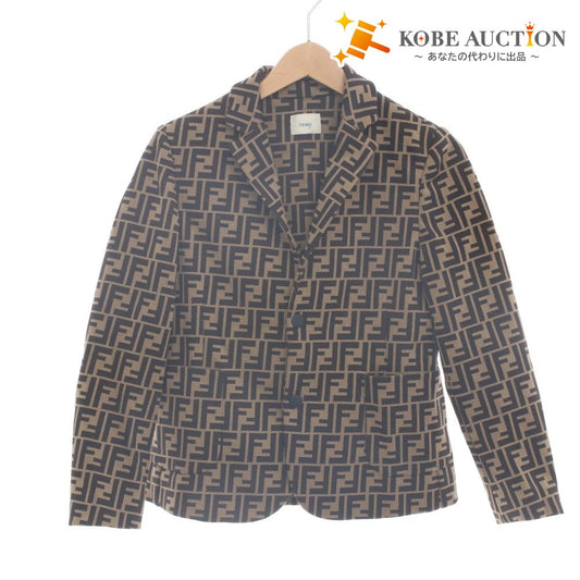 ■ フェンディ FENDI KIDS ジャケット 長袖 アウター ズッカ柄 キッズ ジュニア 子供 12A(150~160cm相当）ブラウン系