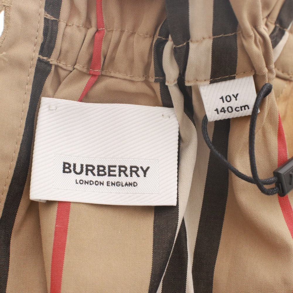 ■ バーバリー BURBERRY ワンピース 長袖 アイコンストライプ 子供服 キッズ ジュニア 10Y 140 ベージュ系 未使用 タグ付き