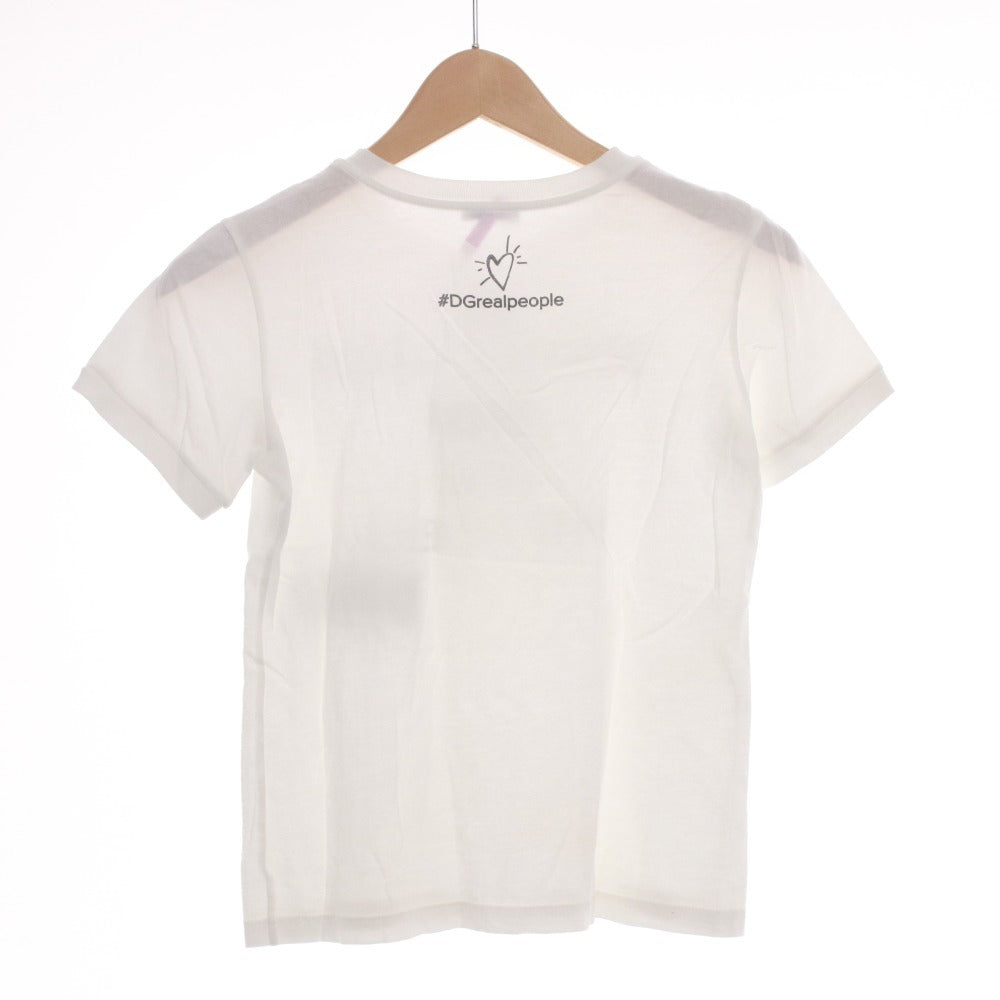■ ドルチェアンドガッバーナ DOLCE&GABBANA Tシャツ 半袖 トップス ラインストーン 子供服 キッズ ジュニア 9/10(132-143cm） ホワイト