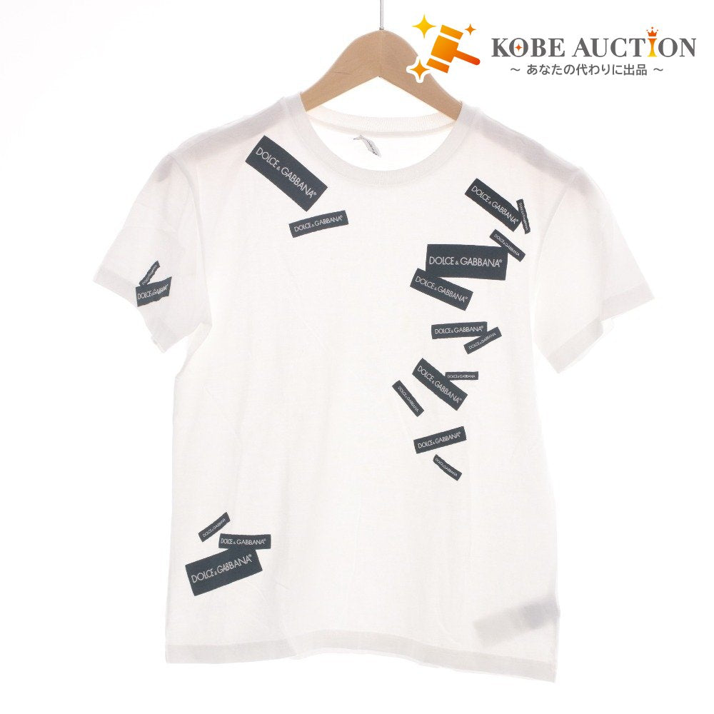 ■ ドルチェアンドガッバーナ DOLCE&GABBANA Tシャツ 半袖 トップス ロゴ 子供服 キッズ ジュニア 9/10(132-143cm） ホワイト
