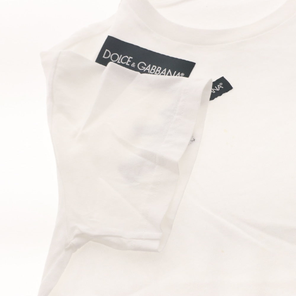 ■ ドルチェアンドガッバーナ DOLCE&GABBANA Tシャツ 半袖 トップス ロゴ 子供服 キッズ ジュニア 9/10(132-143cm） ホワイト