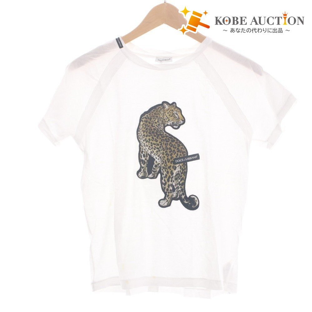 ■ ドルチェアンドガッバーナ DOLCE&GABBANA Tシャツ 半袖 トップス レオパード 子供服 キッズ ジュニア 11/12(144-156cm）ホワイト系