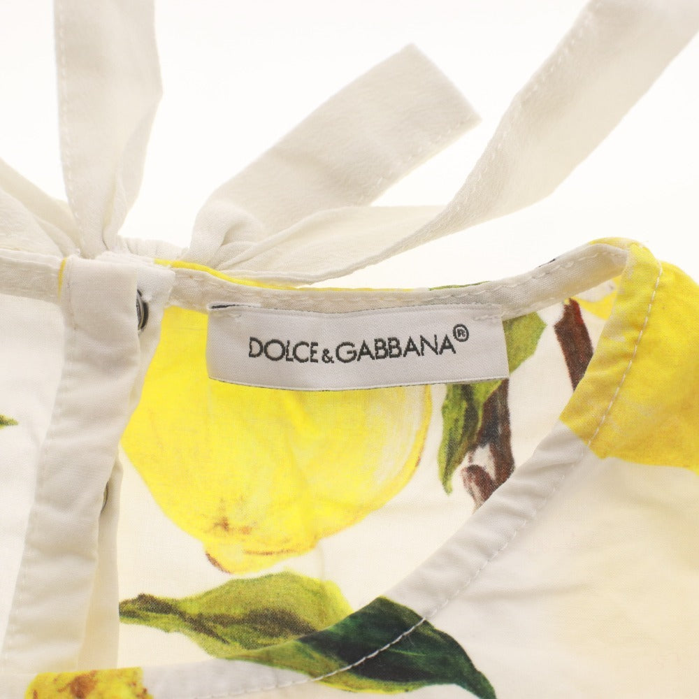 ■ ドルチェアンドガッバーナ DOLCE&GABBANA トップス ノースリーブ レモン柄 子供服 キッズ 7/8 (120-131cm）グリーン ホワイト イエロー