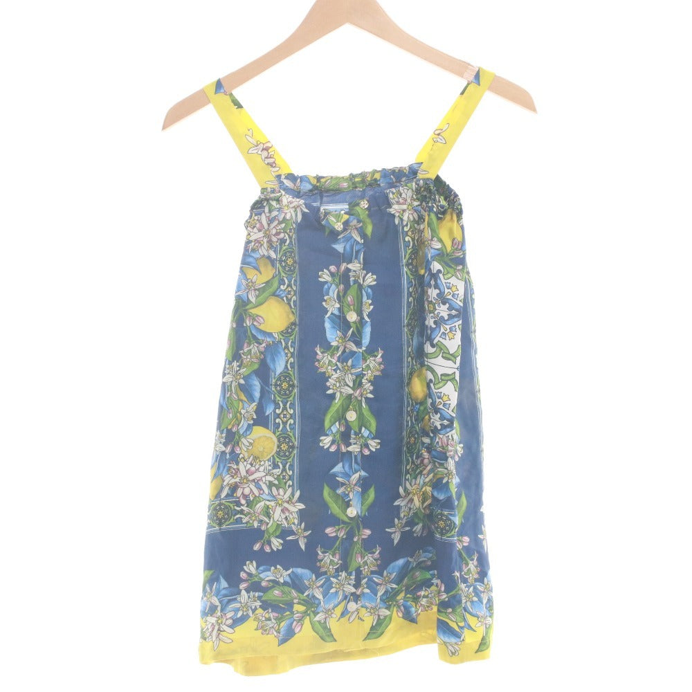■ ドルチェアンドガッバーナ DOLCE&GABBANA チュニック ノースリーブ トップス シルク 花 子供服 キッズ 9/10(132-143cm）マルチカラー