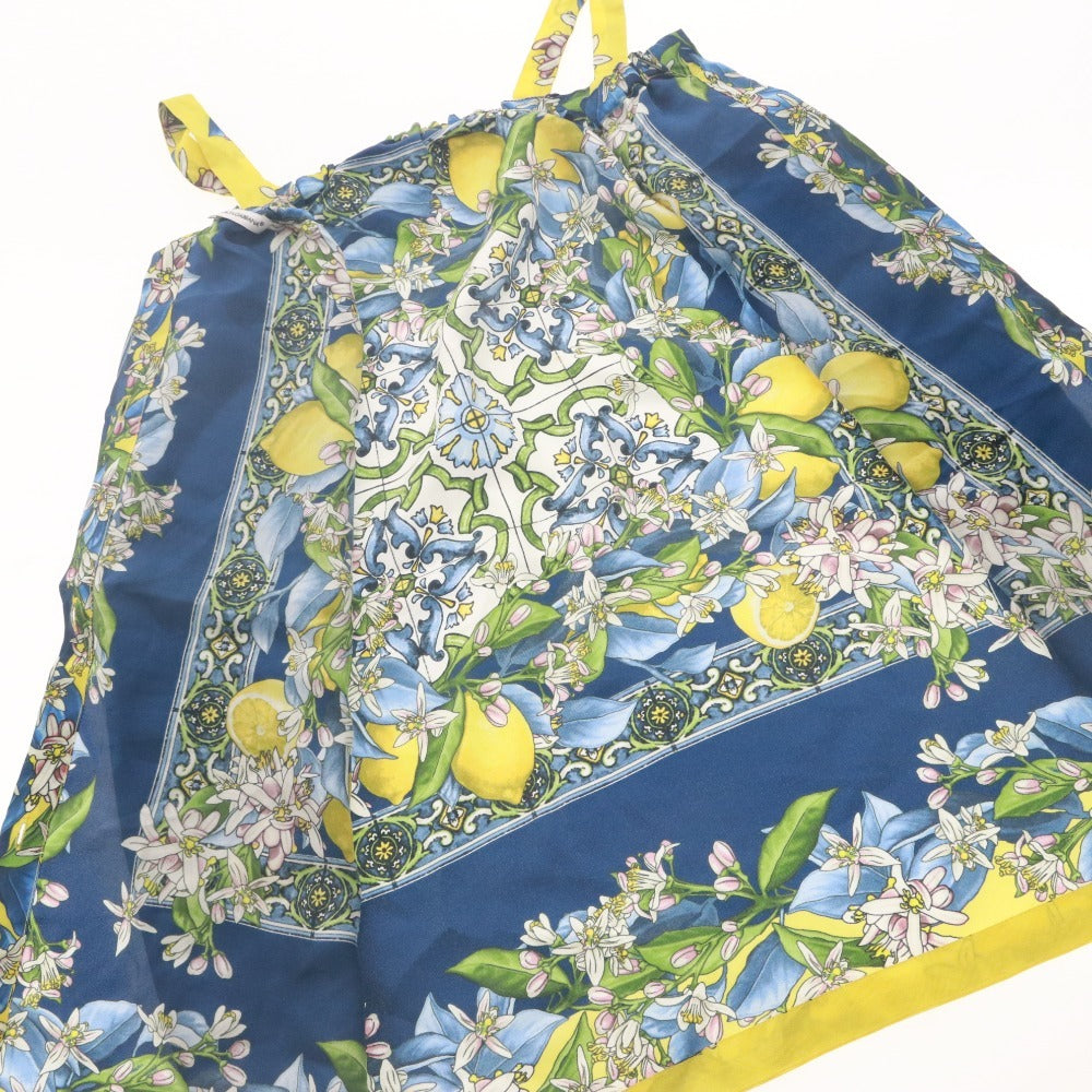 ■ ドルチェアンドガッバーナ DOLCE&GABBANA チュニック ノースリーブ トップス シルク 花 子供服 キッズ 9/10(132-143cm）マルチカラー