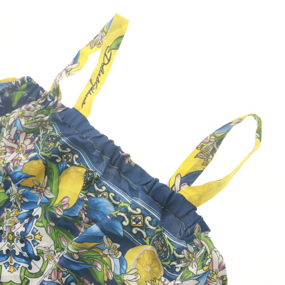 ■ ドルチェアンドガッバーナ DOLCE&GABBANA チュニック ノースリーブ トップス シルク 花 子供服 キッズ 9/10(132-143cm）マルチカラー