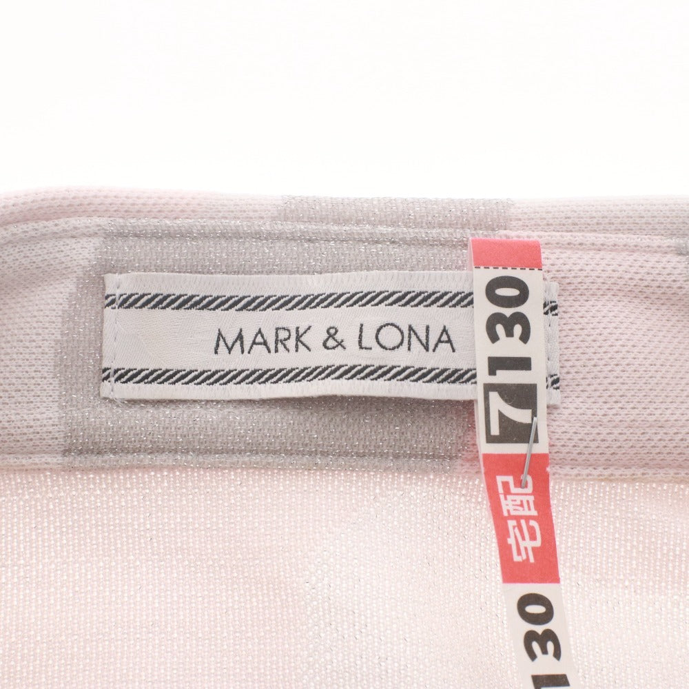 ■ マークアンドロナ MARK&LONA ポロシャツ ノースリーブ トップス カモフラ柄 ラメ スカル レディース S ライトグレー ピンクベージュ