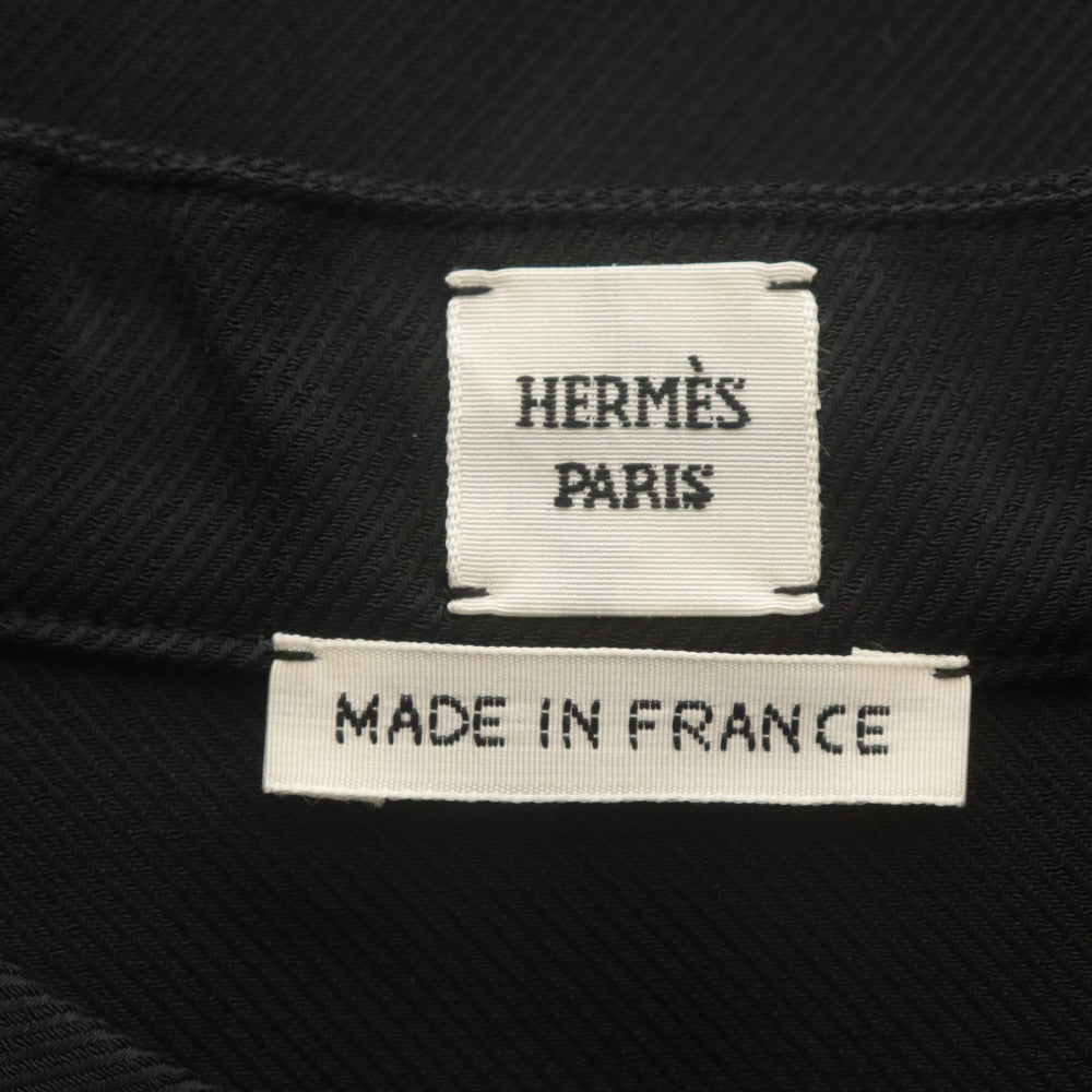 ■ HERMES エルメス ワンピース 七分袖 トップス ボトムス シルク混 レディース 34 ブラック 付属品付き 未使用